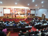 A panoramic view of VIPs on the dais and the delegates of the 17th Convention.