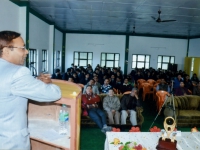 Dr. R. A. Singh welcoming the delegates, invitees, academics & students of the college, at the Inaugural Function