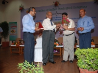 In a felicitious gesture, Prof. K.K. Singh congratulating Prof. Pramod K. Verma, his student, for his brilliant career advancement.